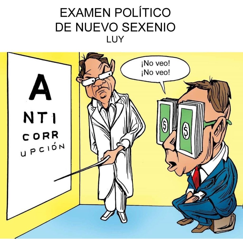 Examen político del nuevo sexenio - Cartón Luy