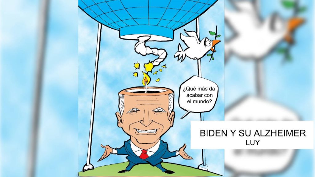 Cartón Luy Biden y su Alzheimer